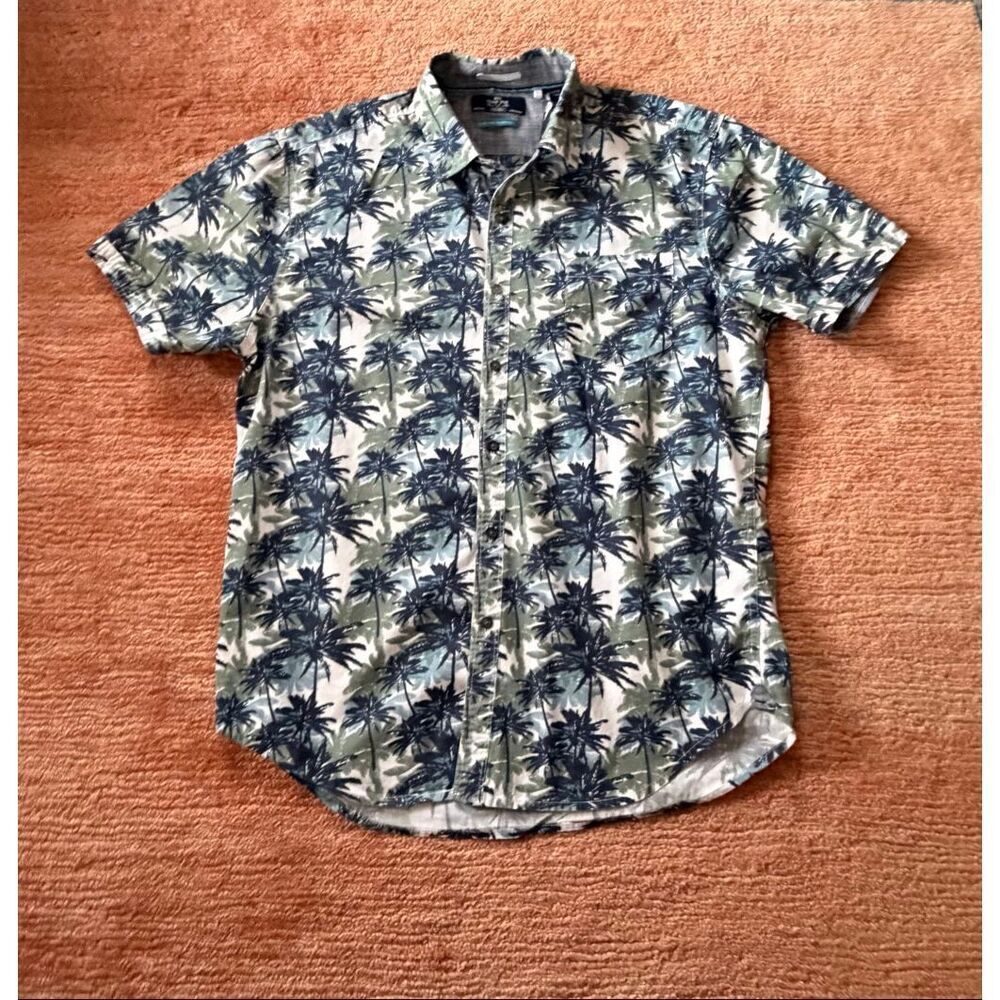 MBX Premium Goods Men’s Palm Print Button-Up Shirt XL 100% Cotton